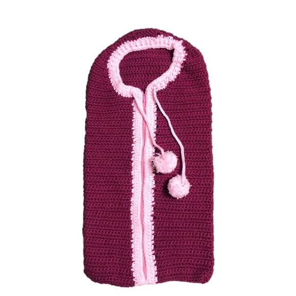 Pink  Hand-Crocheted Baby Swaddle – Zippered, Cozy & Perfect for Newborns 0420 - Picture 1 of 4